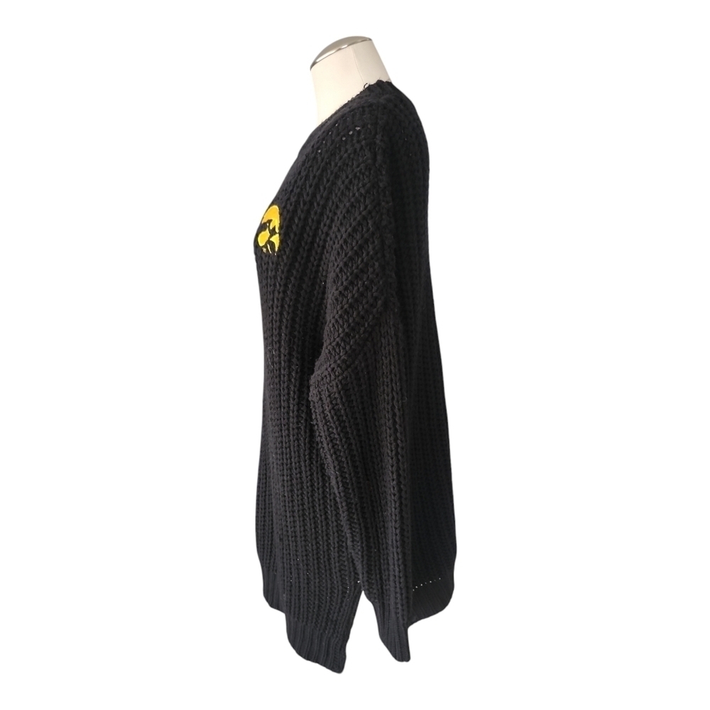 Zenana Premium Iowa Hawkeyes Knit Sweater Tunic Women’s Size M Black Gold Logo - Picture 3 of 8